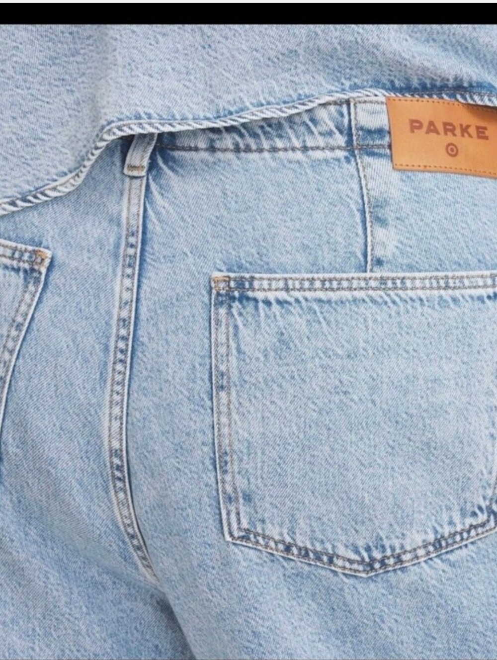 Parke Women's Mid-Rise Drawstring Baggy Jeans, Size 4 - Light Wash - Picture 4 of 10
